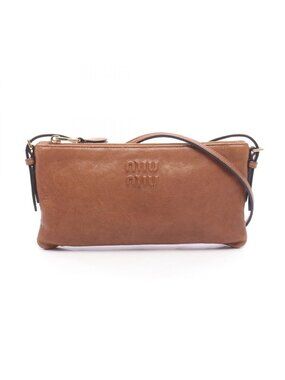 Miu Miu Shoulder Bag Brown Leather